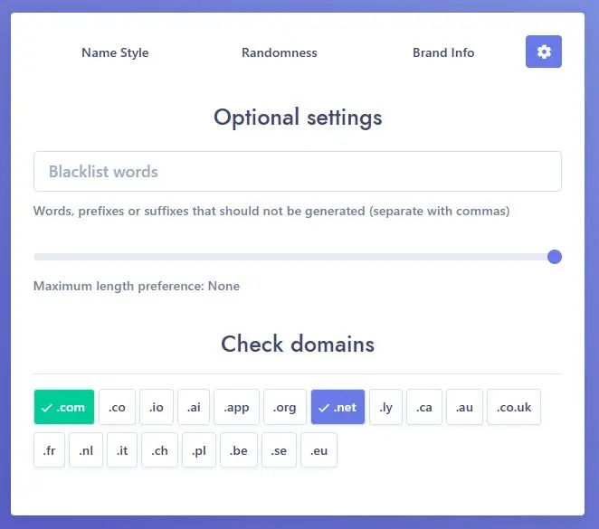 Namensfindung für Brands, Produkte etc. mit Namelix.com